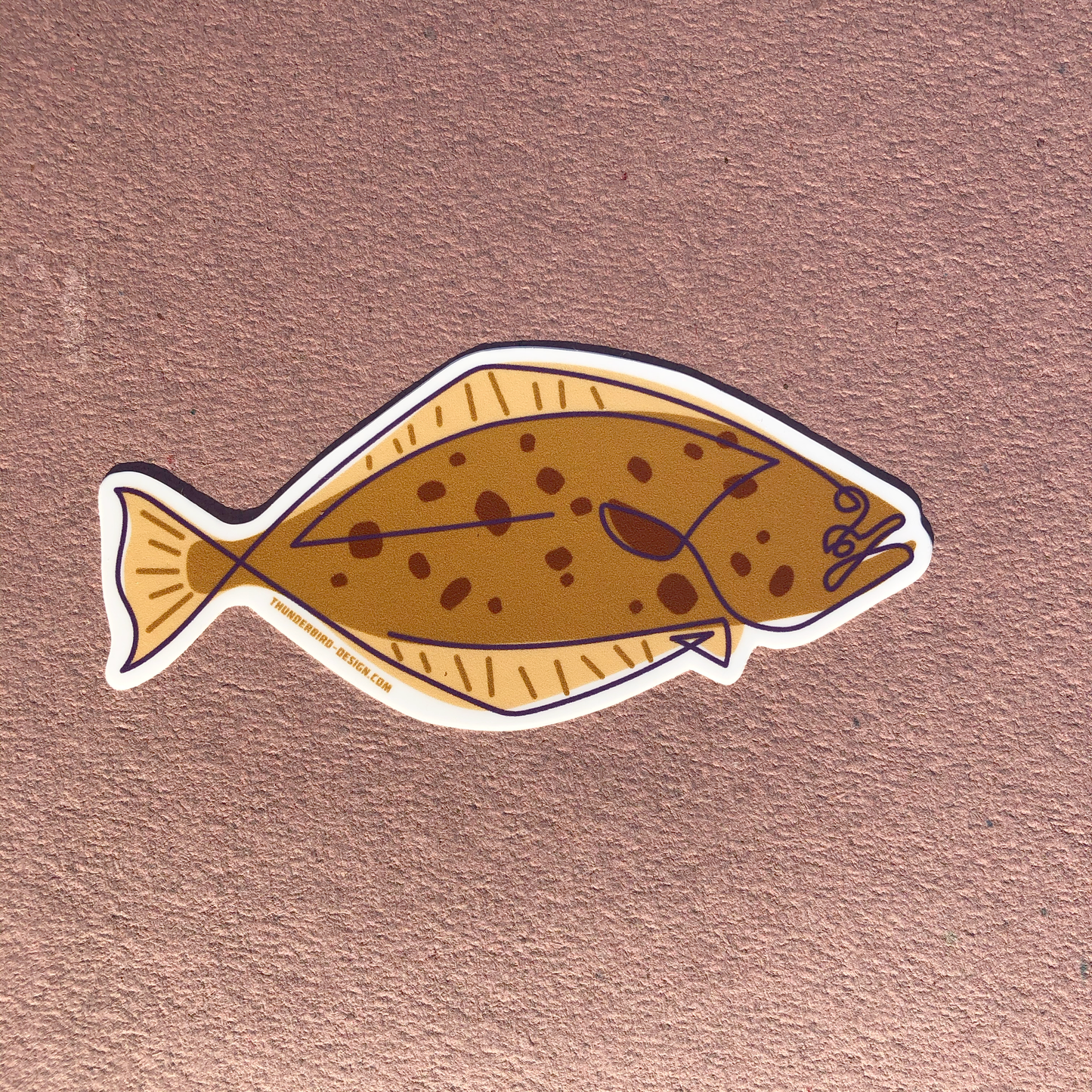Thunderbird Outdoor SupplyHalibut Single Line - Matte DecalHalibut Single Line - Matte Decal
4" Drawn, Single Line Halibut Illustration.These weatherproof Matte decals are perfect for your Rod tube, water bottle, tackle box, car window or whatever else you