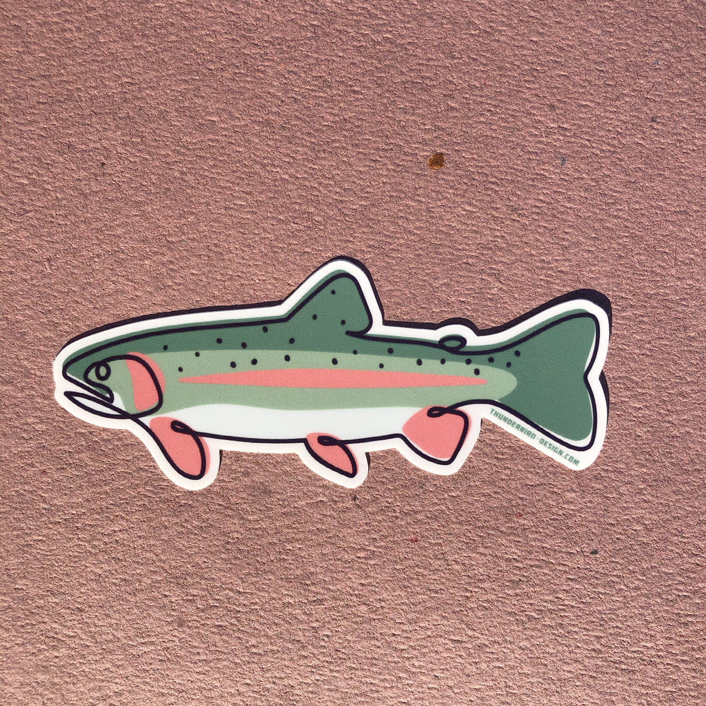 Thunderbird Outdoor SupplySingle Line Rainbow Trout | Matte DecalSingle Line Rainbow Trout
Drawn, Single Line Contour Illustration of a Rainbow Trout.These 4" weatherproof Matte decals are perfect for your Rod tube, water bottle, tackle box, car window or