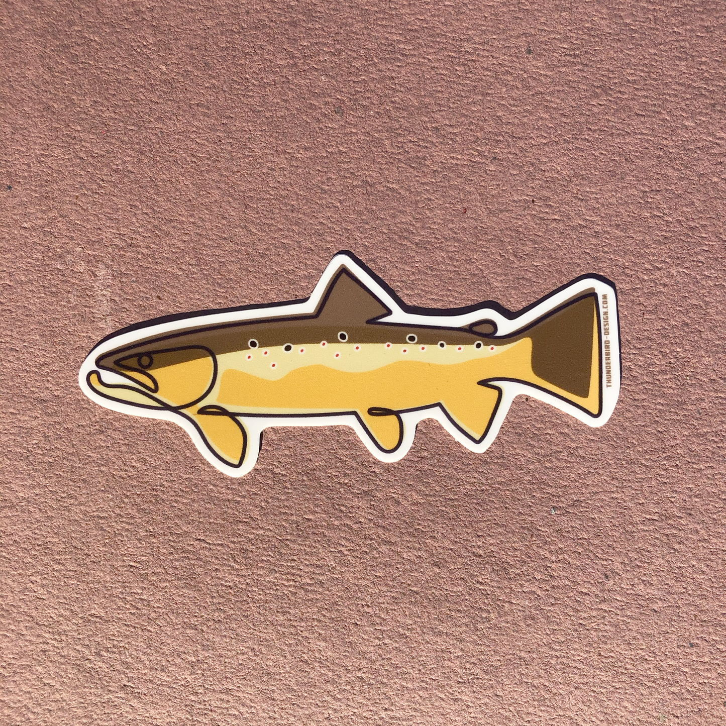 Thunderbird Outdoor SupplySingle Line Brown Trout | Matte DecalSingle Line Brown Trout
Drawn, Single Line Contour Illustration of a Brown Trout.These 4" weatherproof Matte decals are perfect for your Rod tube, water bottle, tackle box, car window or w