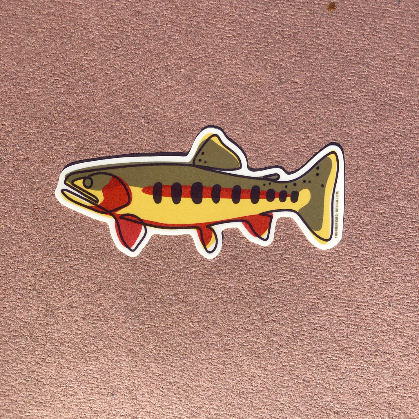 Thunderbird Outdoor SupplyGolden Trout - Single Line Series Decal w/ Matte FinishGolden Trout - Single Line Series Decal
Drawn, Single Line Contour Illustration of a Golden Trout.These 4" weatherproof Matte decals are perfect for your Rod tube, water bottle, tackle box, car window or