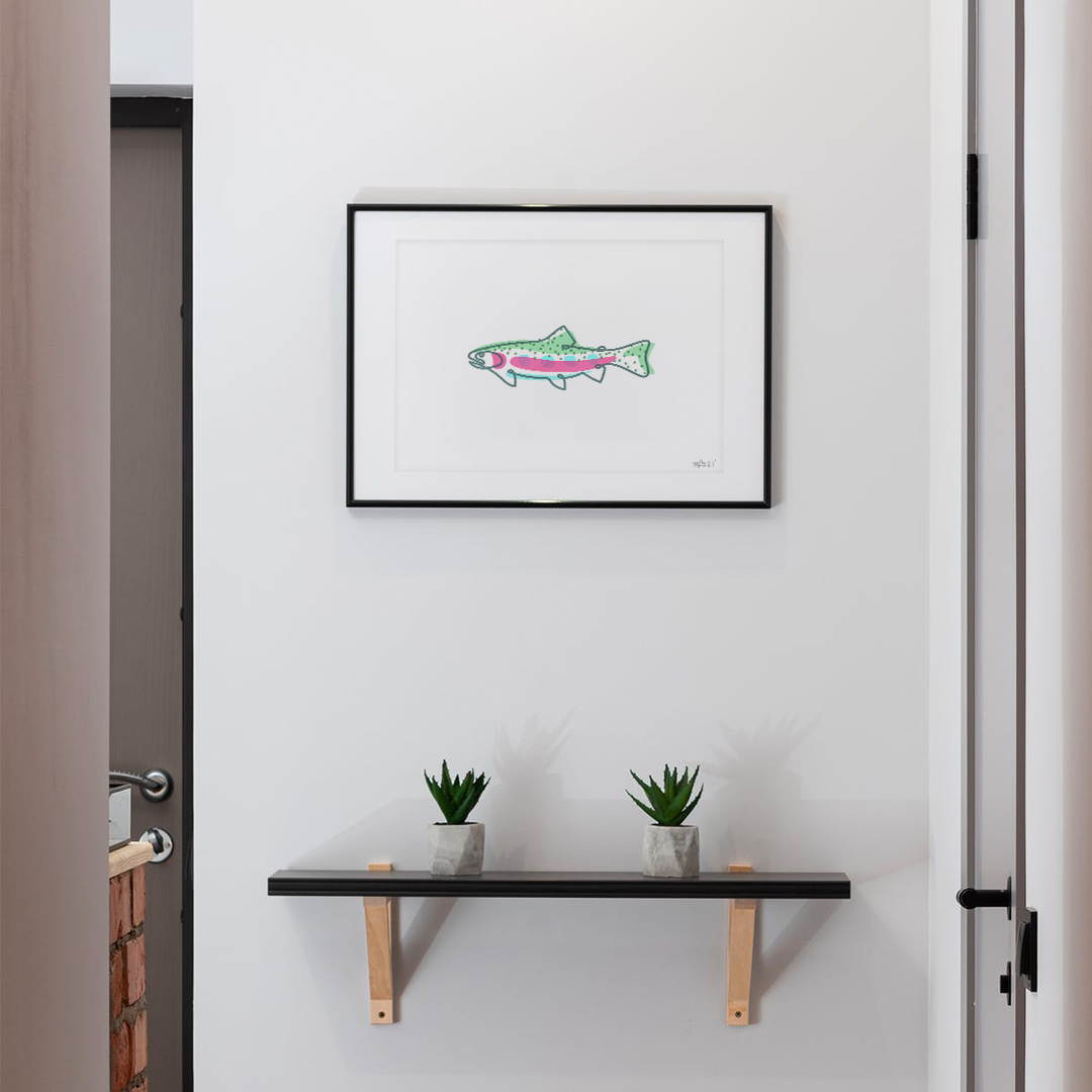 Rainbow Trout - Bold Single Line Print