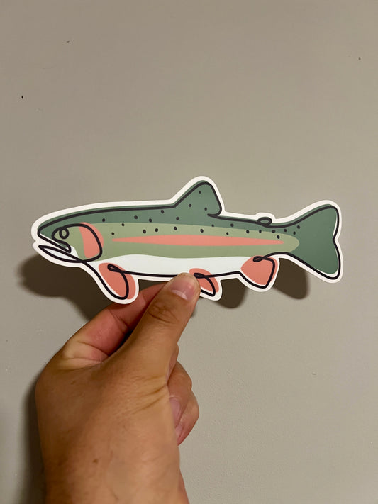 7" Rainbow Trout - Single Line Decal