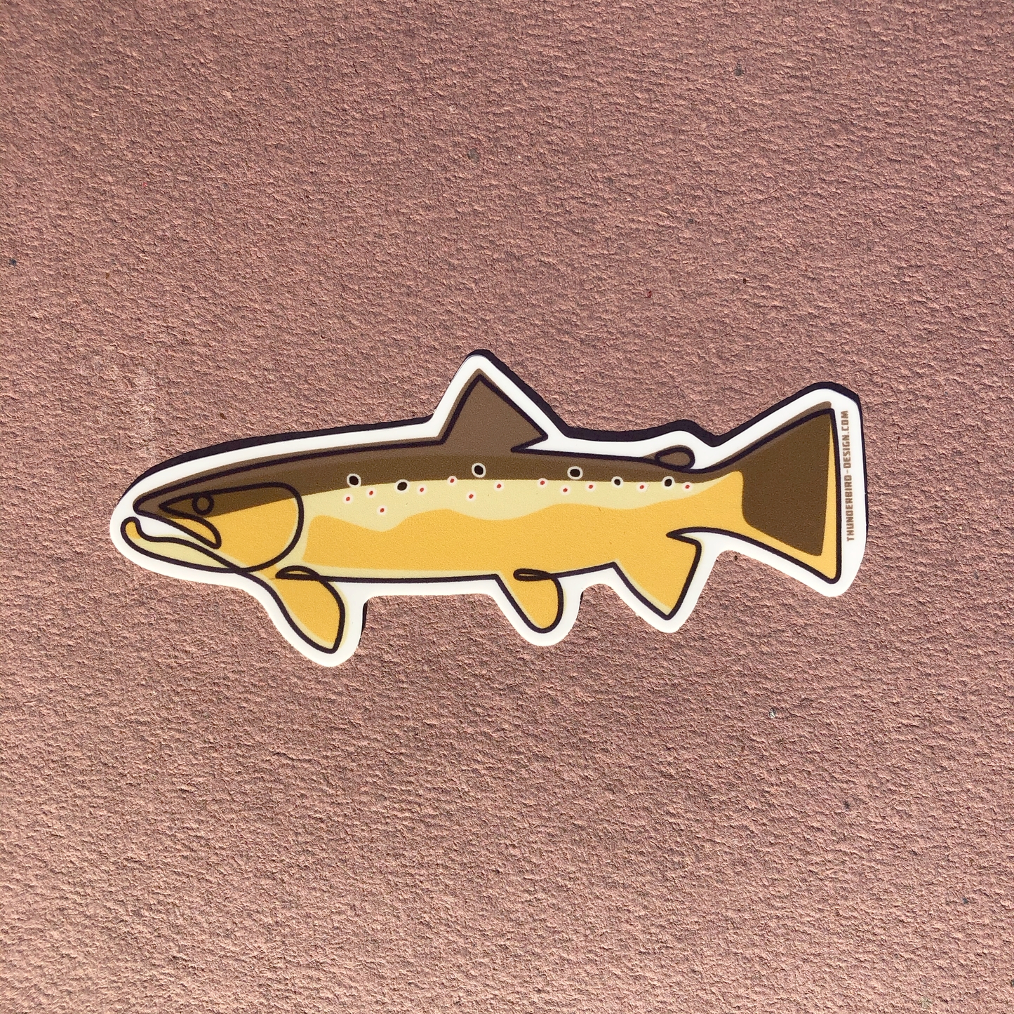 Single Line Brown Trout | Matte Decal