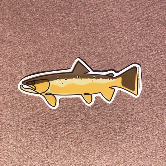 Single Line Brown Trout | Matte Decal