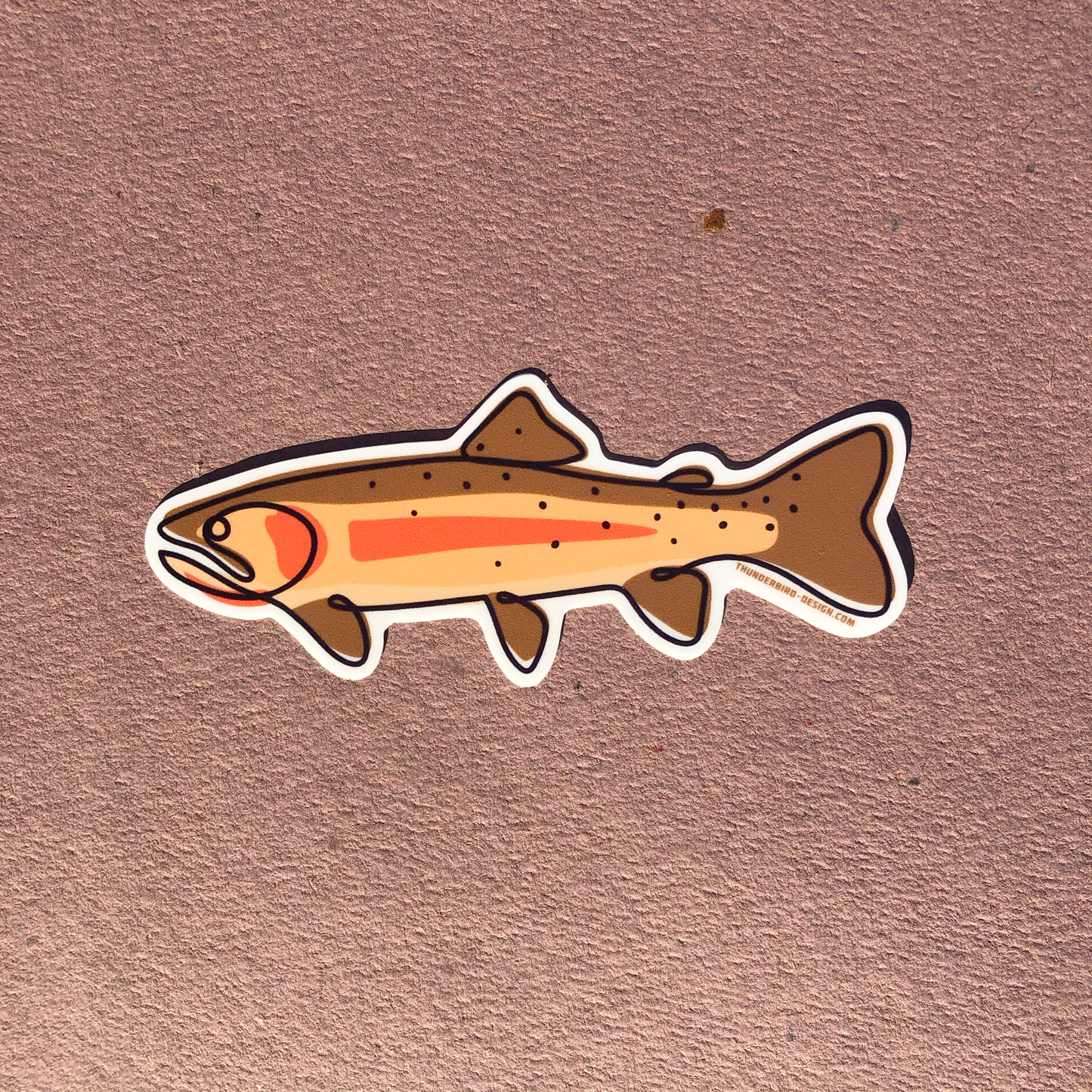Thunderbird Outdoor SupplyCutthroat Trout -Single Line Series Decal w/ Matte FinishCutthroat Trout -Single Line Series Decal
Drawn, Single Line Contour Illustration of a Cutthroat Trout.These  4" weatherproof Matte decals are perfect for your Rod tube, water bottle, tackle box, car window