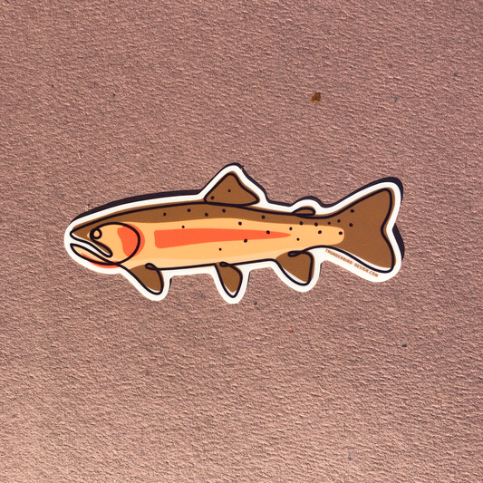 Thunderbird Outdoor SupplyCutthroat Trout -Single Line Series Decal w/ Matte FinishCutthroat Trout -Single Line Series Decal
Drawn, Single Line Contour Illustration of a Cutthroat Trout.These  4" weatherproof Matte decals are perfect for your Rod tube, water bottle, tackle box, car window