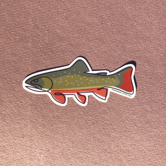 Thunderbird Outdoor SupplyBrook Trout - Single Line Series Decal w/ Matte FinishBrook Trout - Single Line Series Decal
Drawn, Single Line Contour Illustration of a Brook Trout.These 4" weatherproof Matte decals are perfect for your Rod tube, water bottle, tackle box, car window or w