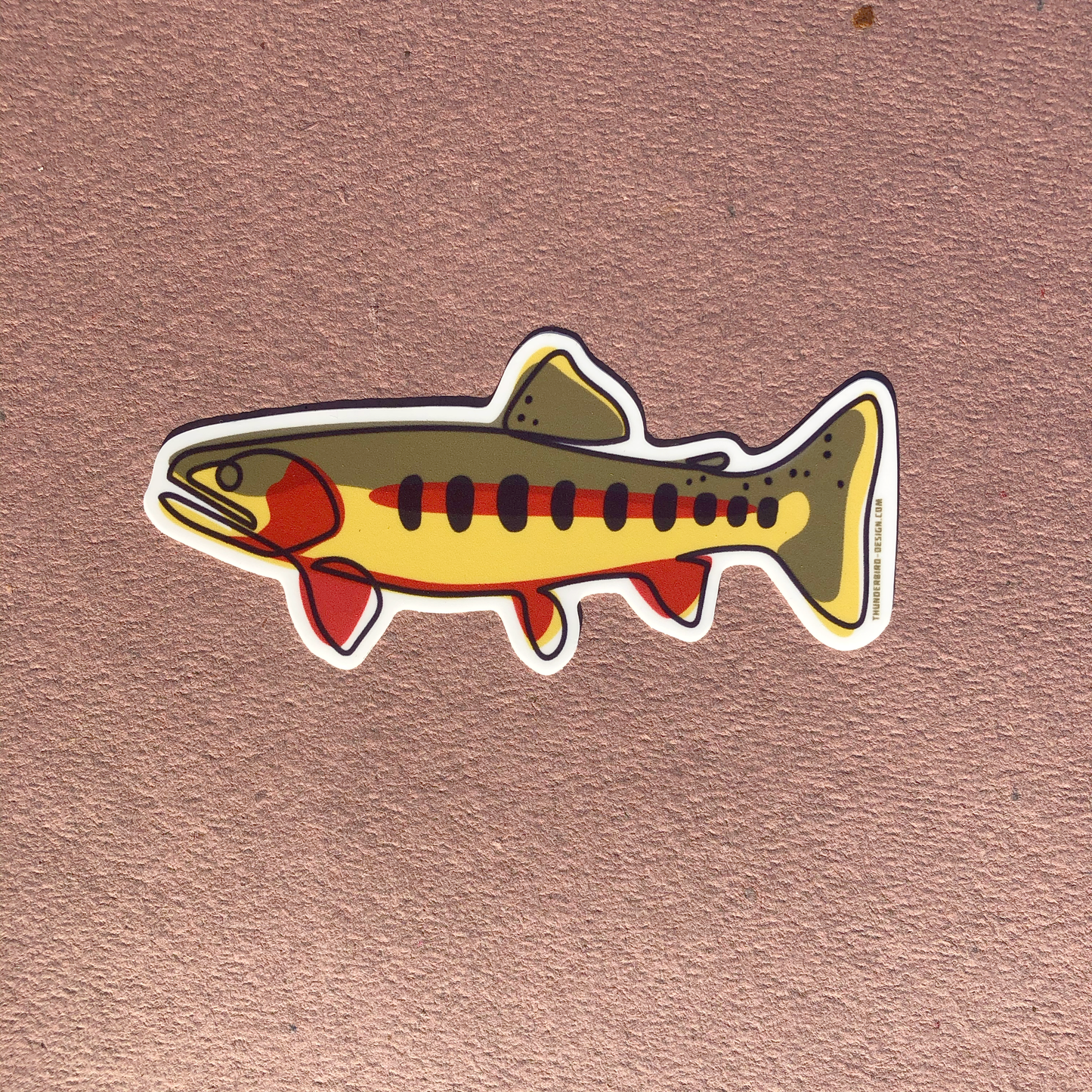Thunderbird Outdoor SupplyGolden Trout - Single Line Series Decal w/ Matte FinishGolden Trout - Single Line Series Decal
Drawn, Single Line Contour Illustration of a Golden Trout.These 4" weatherproof Matte decals are perfect for your Rod tube, water bottle, tackle box, car window or 