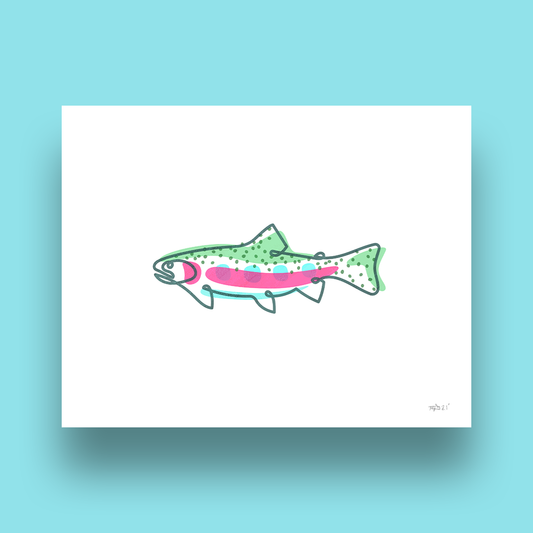 Rainbow Trout - Bold Series Single Line Print