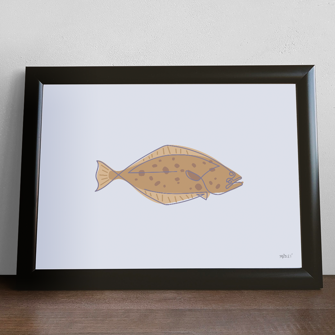 Thunderbird Design StudioSingle Line - Halibut Art PrintSingle Line