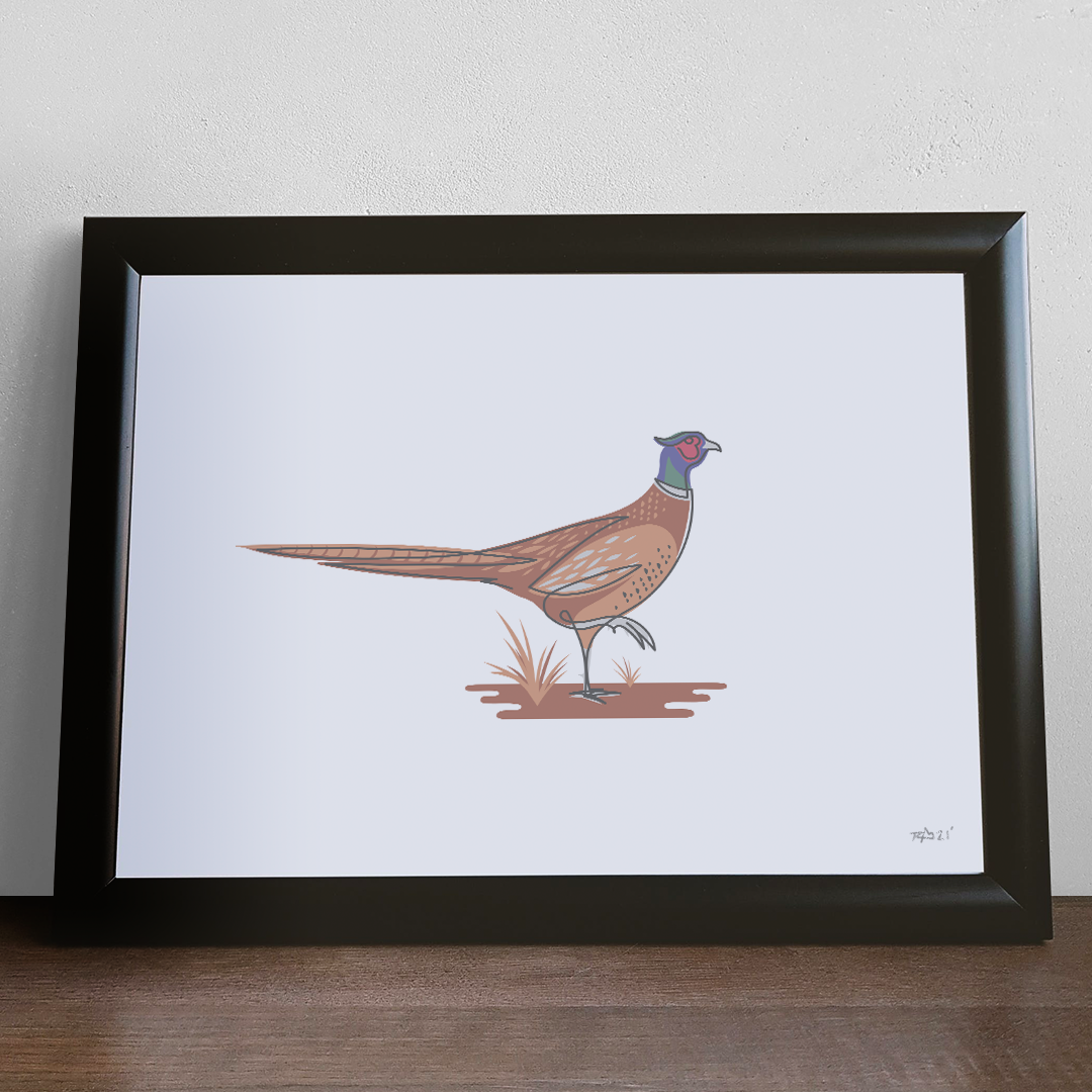 Single Line - Pheasant Art Print