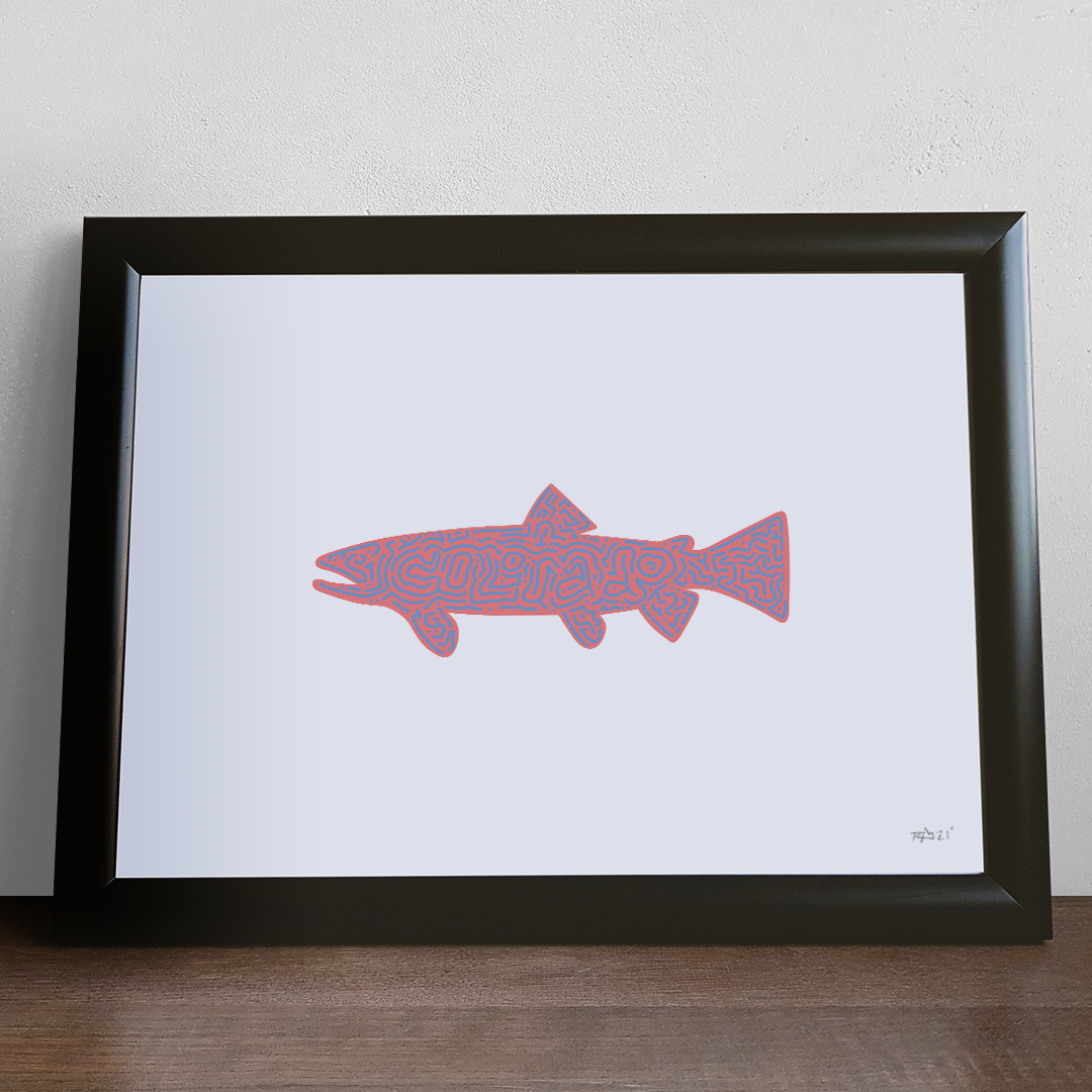 Thunderbird Design StudioTrippy Tiger - Colorado Art PrintTrippy Tiger - Colorado Art PrintPrint
This series is inspired by the vermiculations on tiger and brook trout. These high quality art prints pay tribute to the state where these beautiful fish are found.