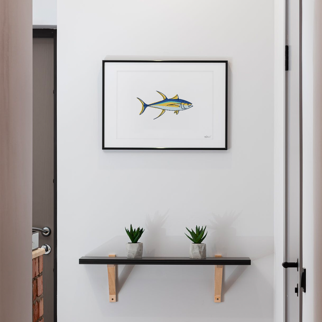 Single Line - Yellowfin Tuna Art Print