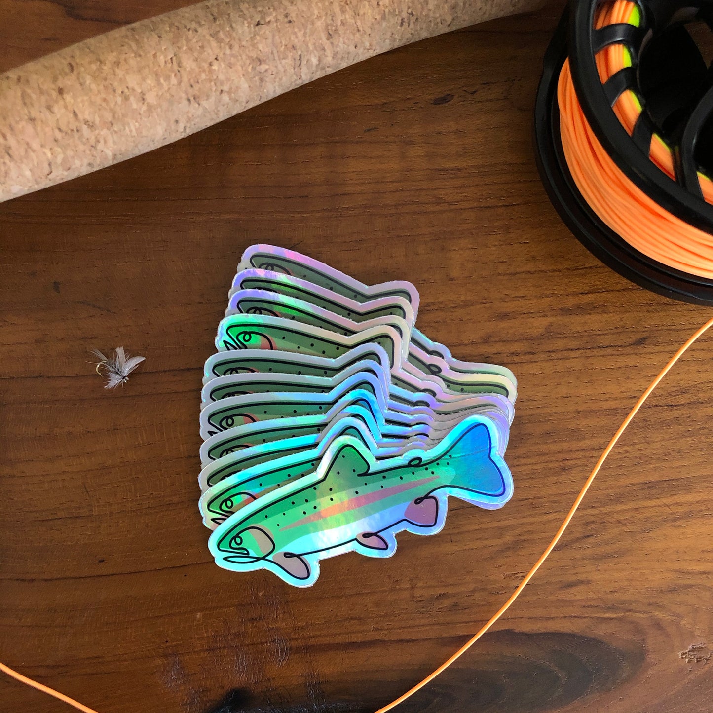 Rainbow Trout - Single Line Holographic Decal